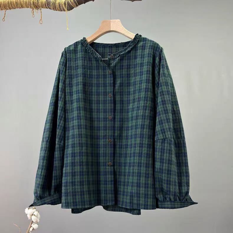 Vintage Fashion In Japan - Koszula damska w kratę w stylu