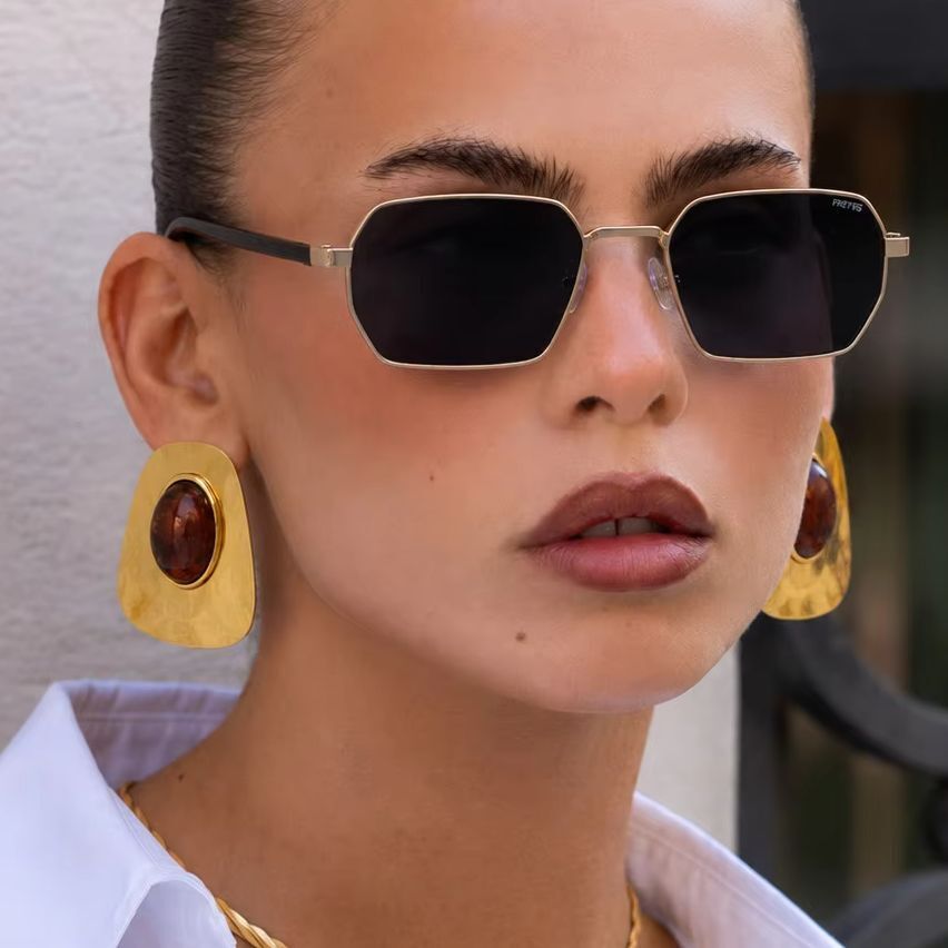 Z Vintage Fashion - IngeSight.Z Kreatywne Nieregularne Geometryczne Kolczyki z