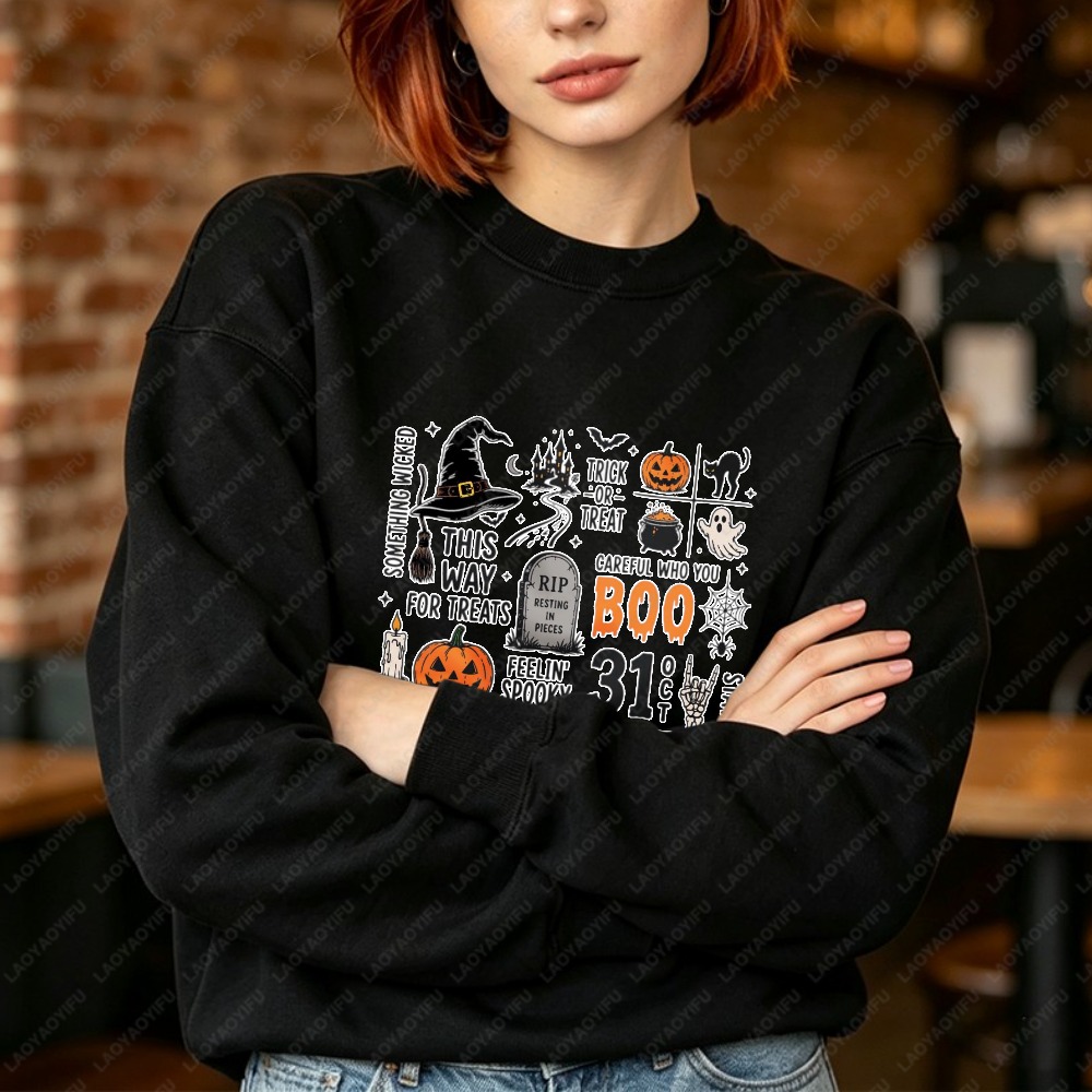 Bluza z nadrukiem na Halloween – Vintage Fashion Collage recenzja i cena