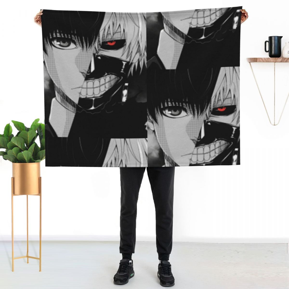 Koc z motywem Ken Kaneki, wzór – Vintage Ken Fashion recenzja i cena