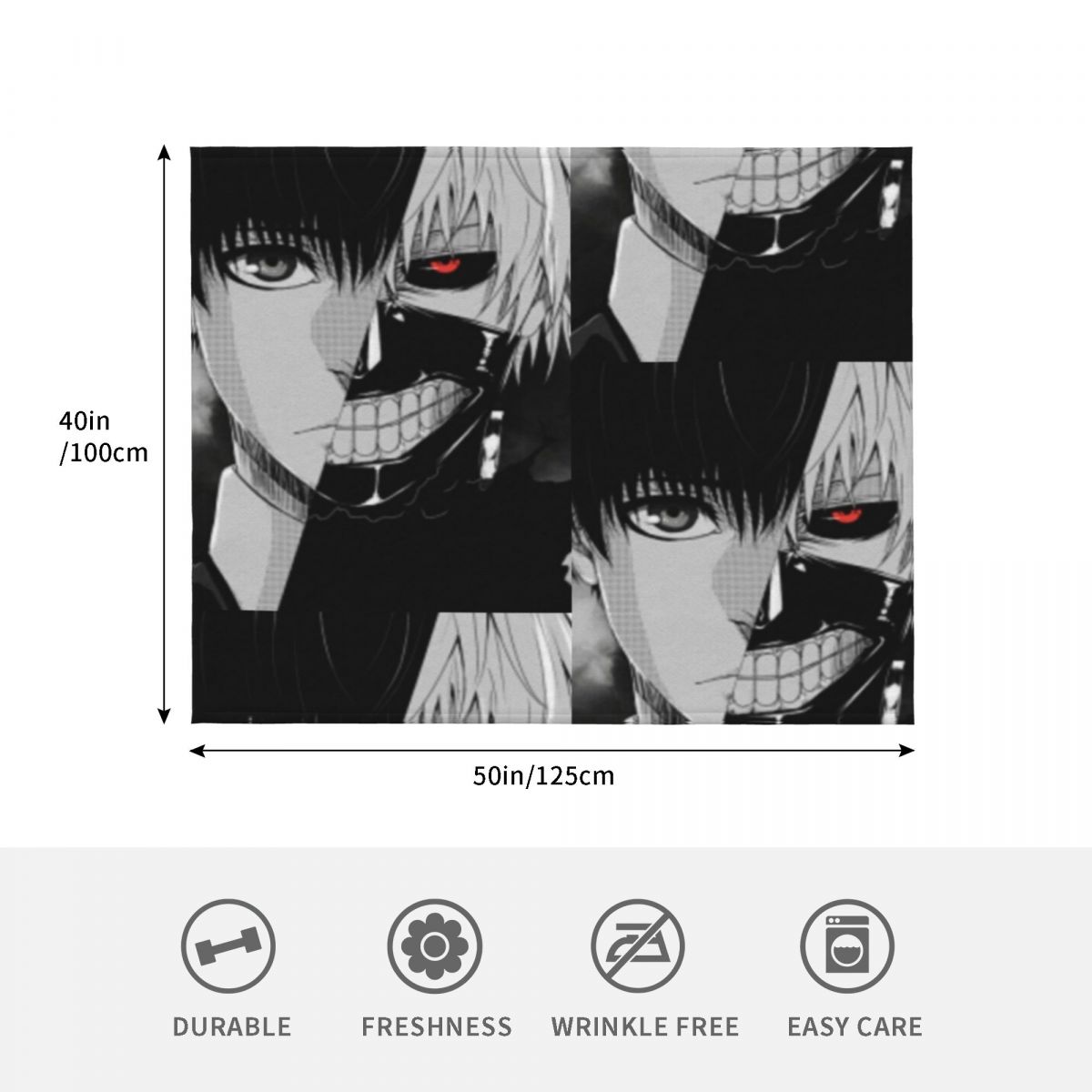 Koc z motywem Ken Kaneki, wzór – Vintage Ken Fashion recenzja i cena